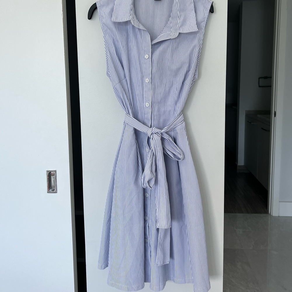 Plaid blue work midi dress